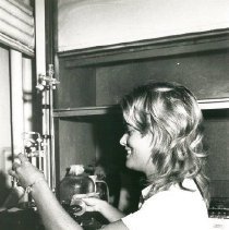 Andrea Stevens, Medical Technologist, in Chemistry dept on SS HOPE.